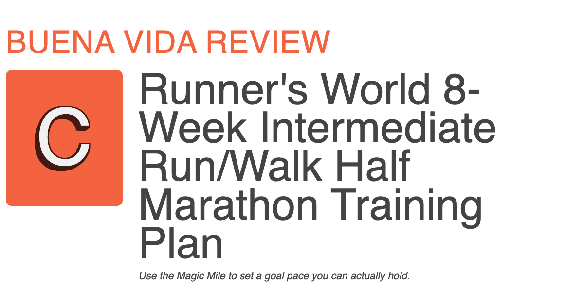Runner's World 8-Week Intermediate Run/Walk Half Marathon Review