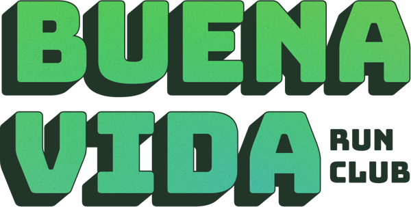 Buena Vida Run Club stacked logo for light backgrounds