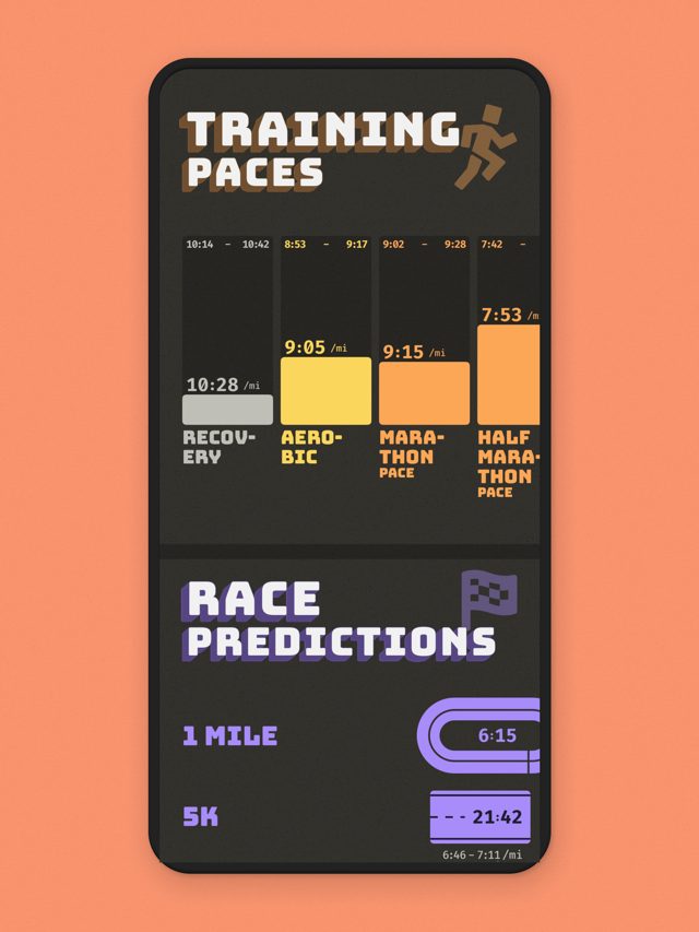 Buena Vida screenshot: Training paces and race predictions
